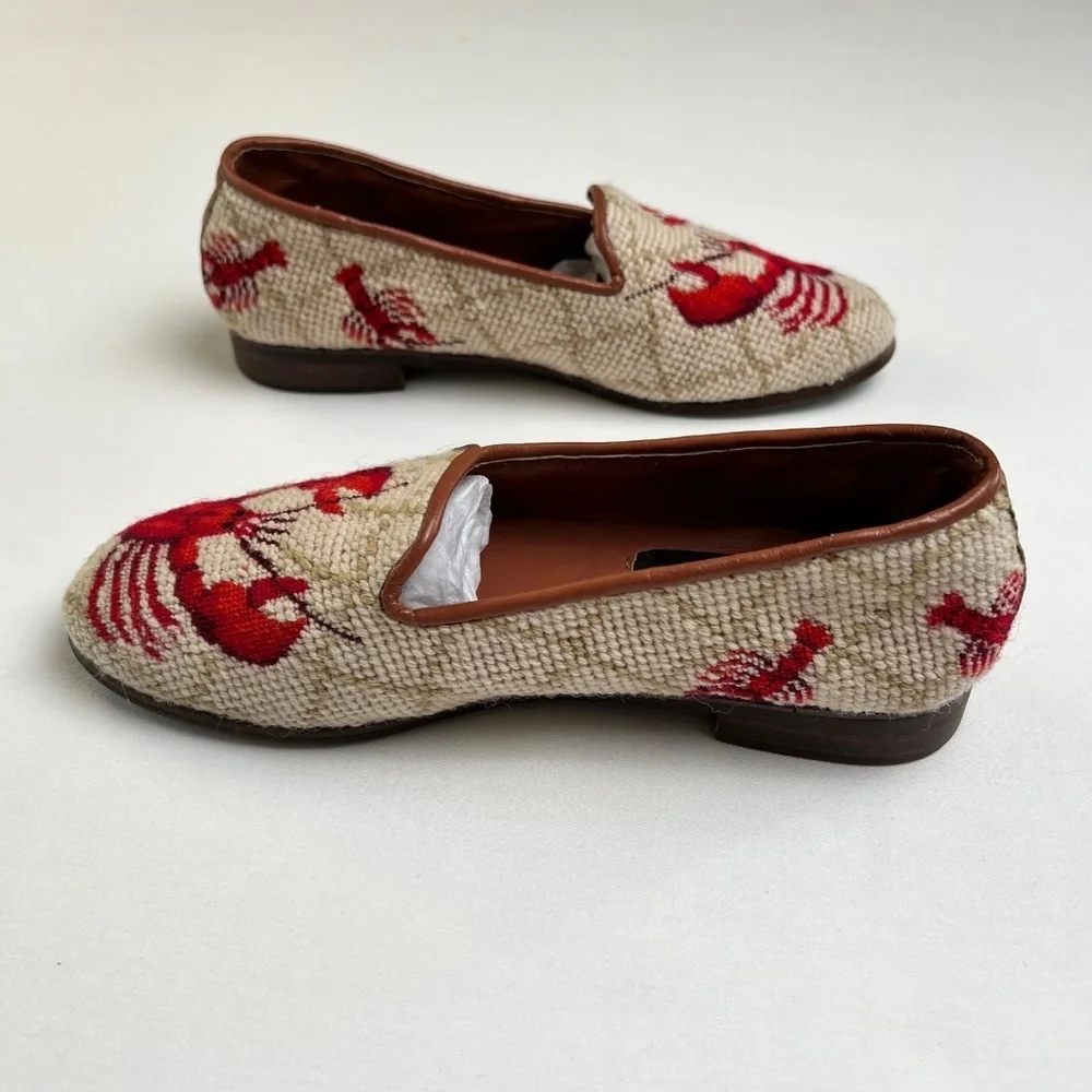 *FIRM PRICE* By Paige Lobster Needlepoint Loafers